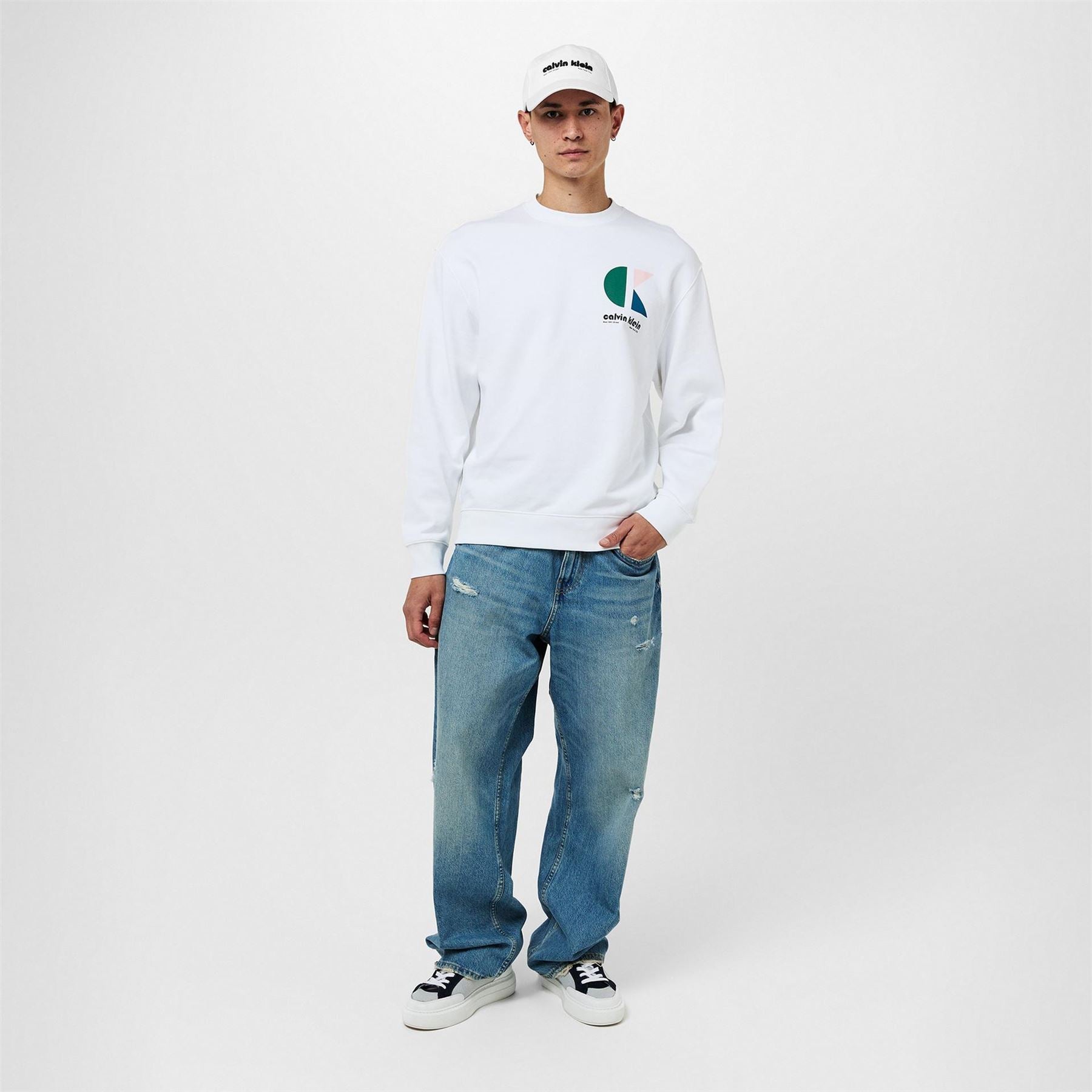 Calvin Klein Jeans Logo Print Lettering Curved Brim Dad Cap