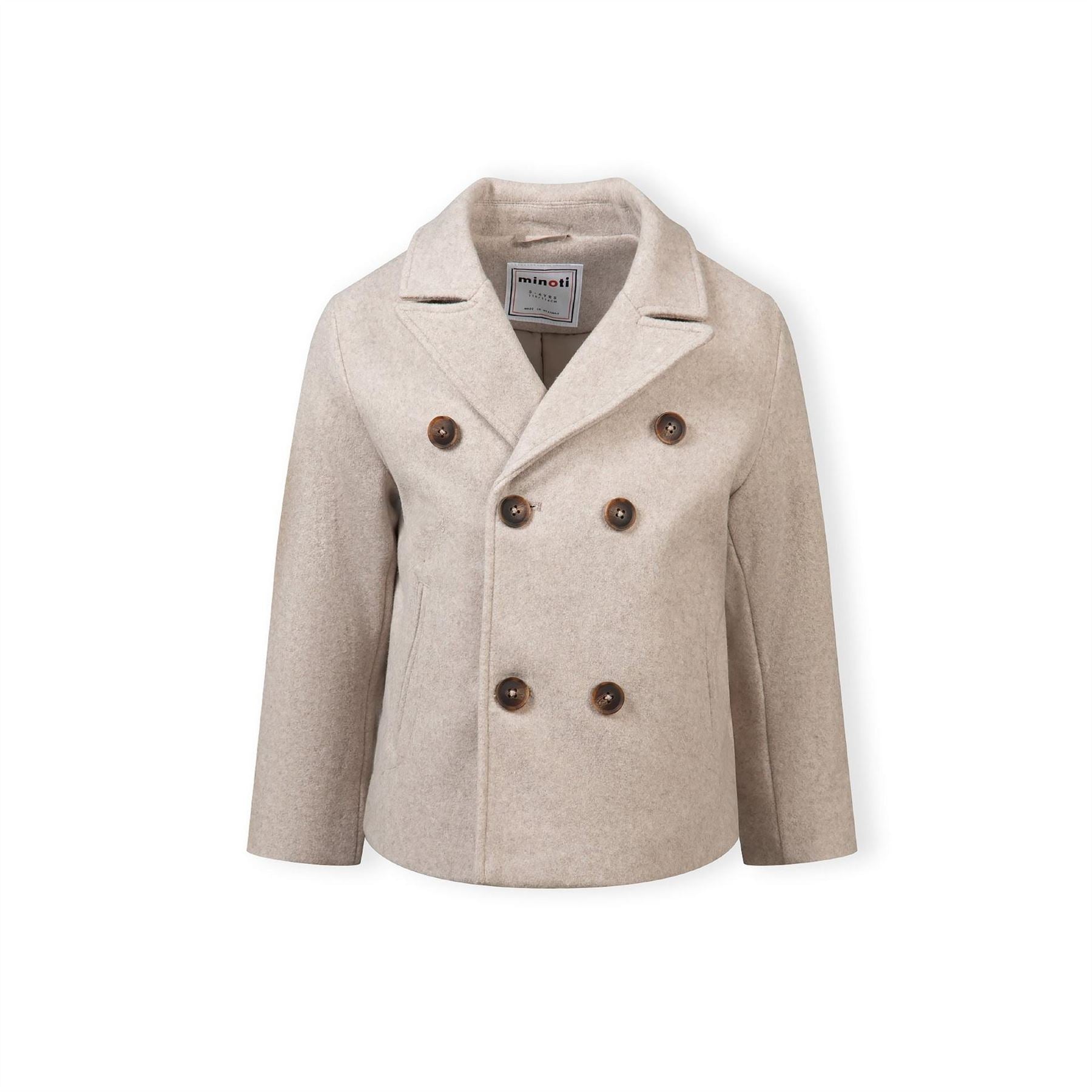 Minoti Boys Coat Double Breasted Lapel Grey
