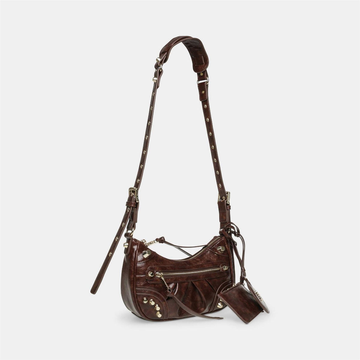 Steve Madden Crescent Shape Cross Body Bag with Gold Tone Hardware