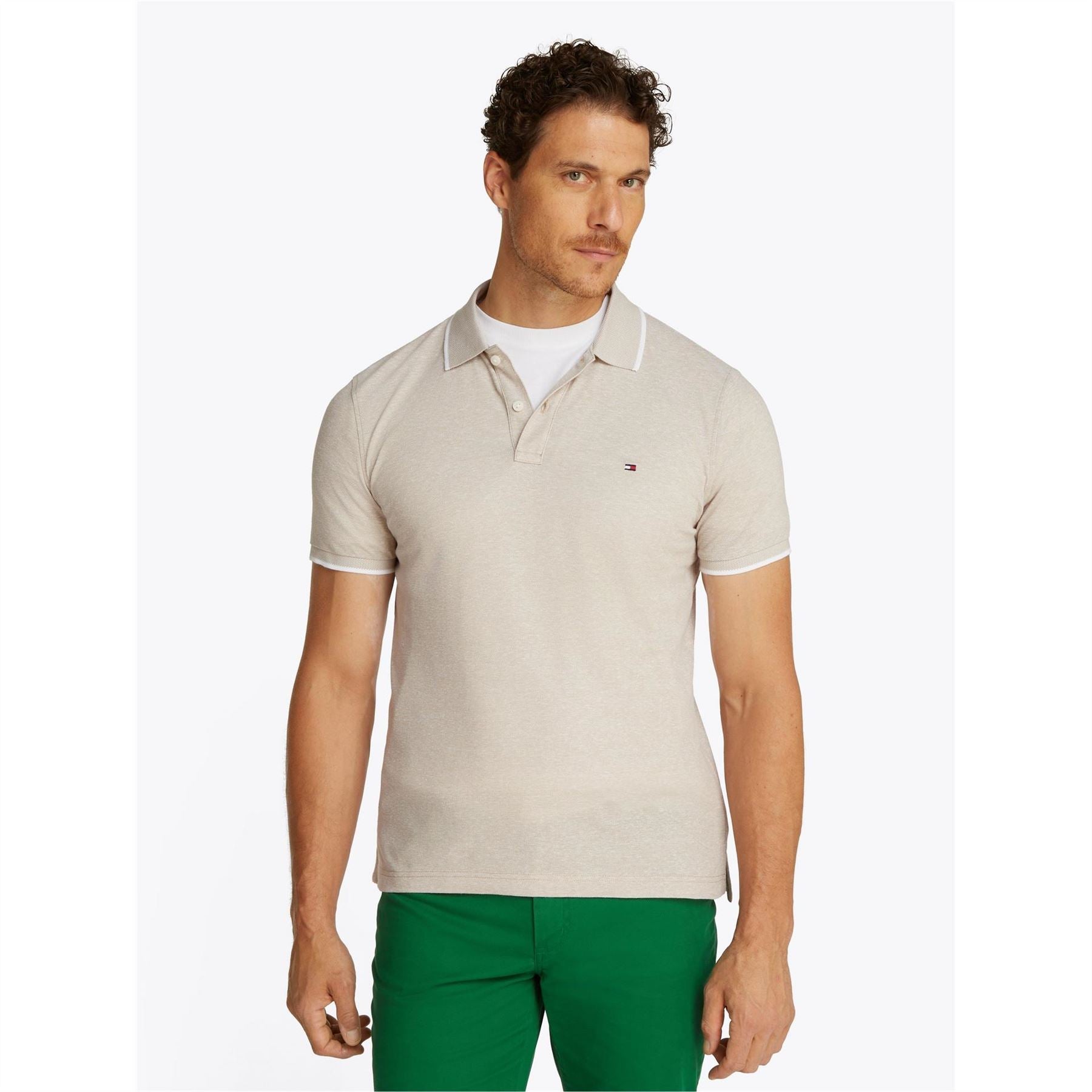 Tommy Hilfiger Linen Pique Regular Fit Short Sleeve Polo Shirt