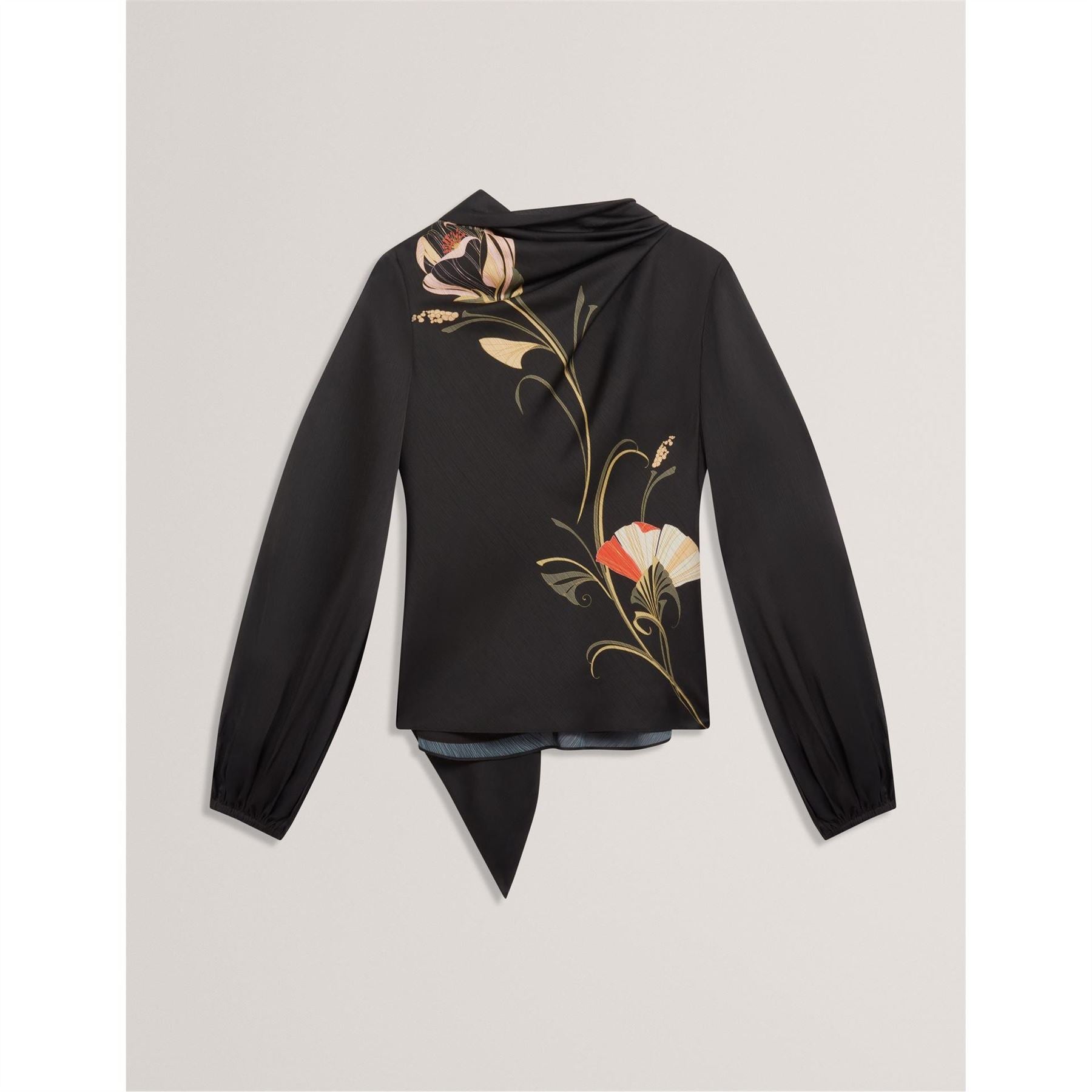 Ted Baker Tie Neck Bishop Sleeve Blouse