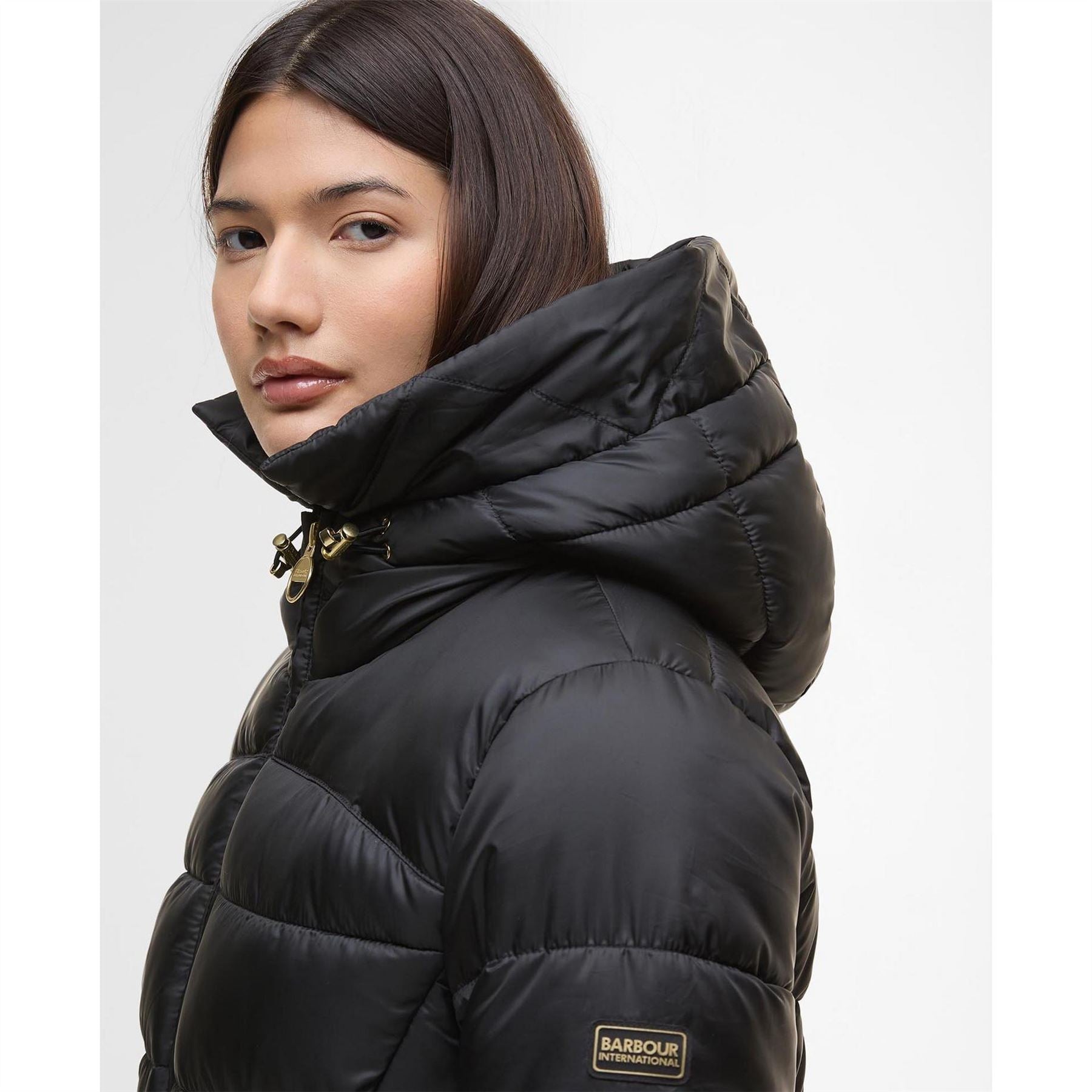 Barbour International Cher Detachable Hood Long Sleeve Medium Puffer Jacket