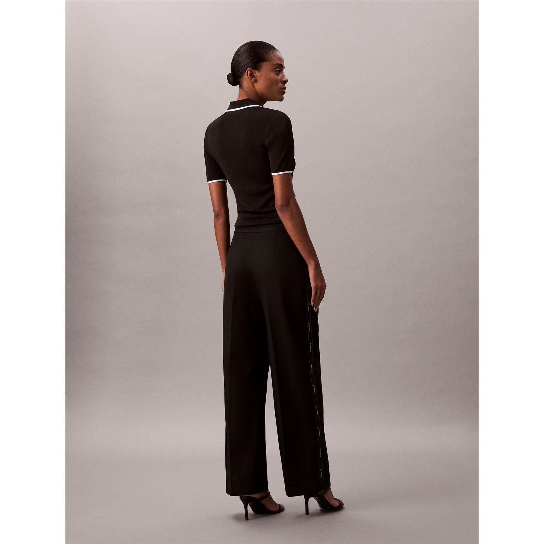Calvin Klein Jeans Wide Leg Solid Patterned Trousers