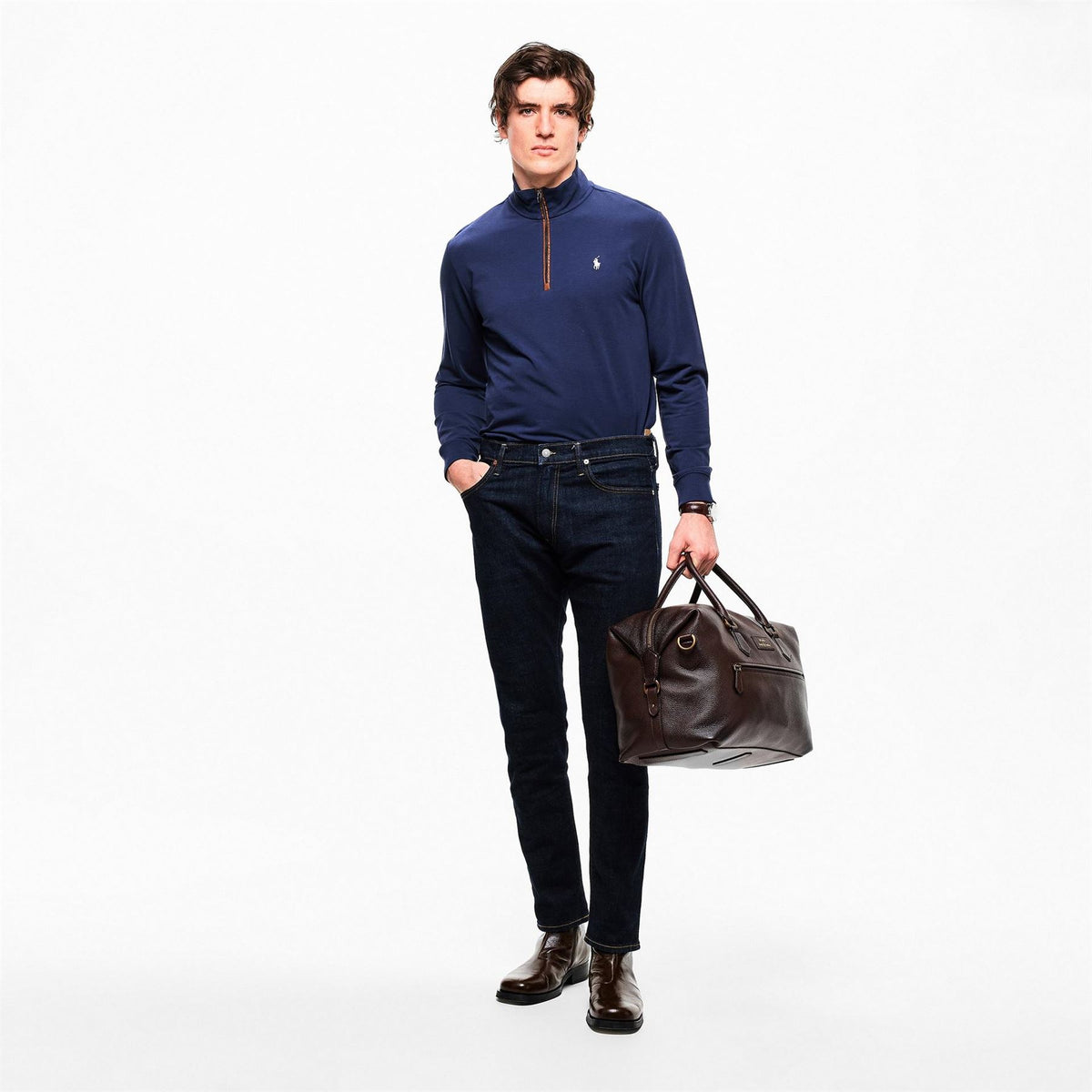 Polo Ralph Lauren Terry Zip Neck Long Sleeve Sweatshirt