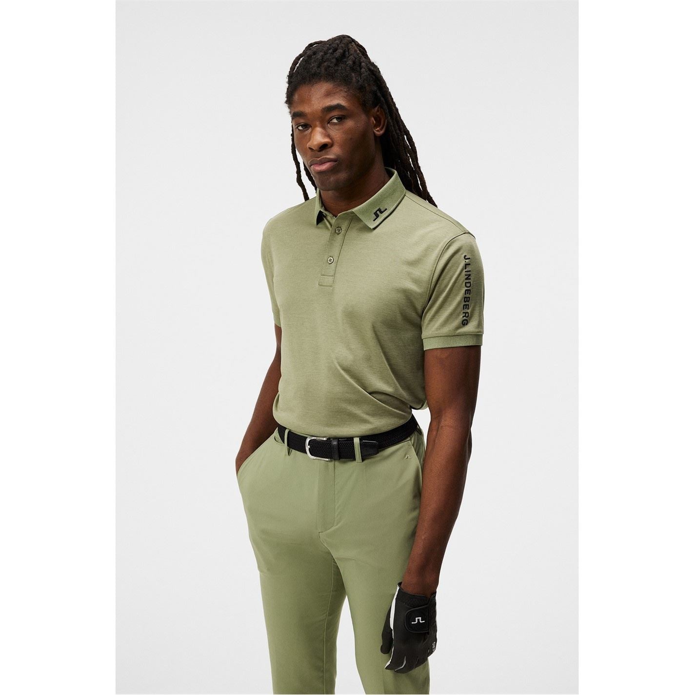 Awesome Golf khaki Tシャツ LL J Lindeberg Golf Junior Tour Tech Short Sleeve Performance Polo