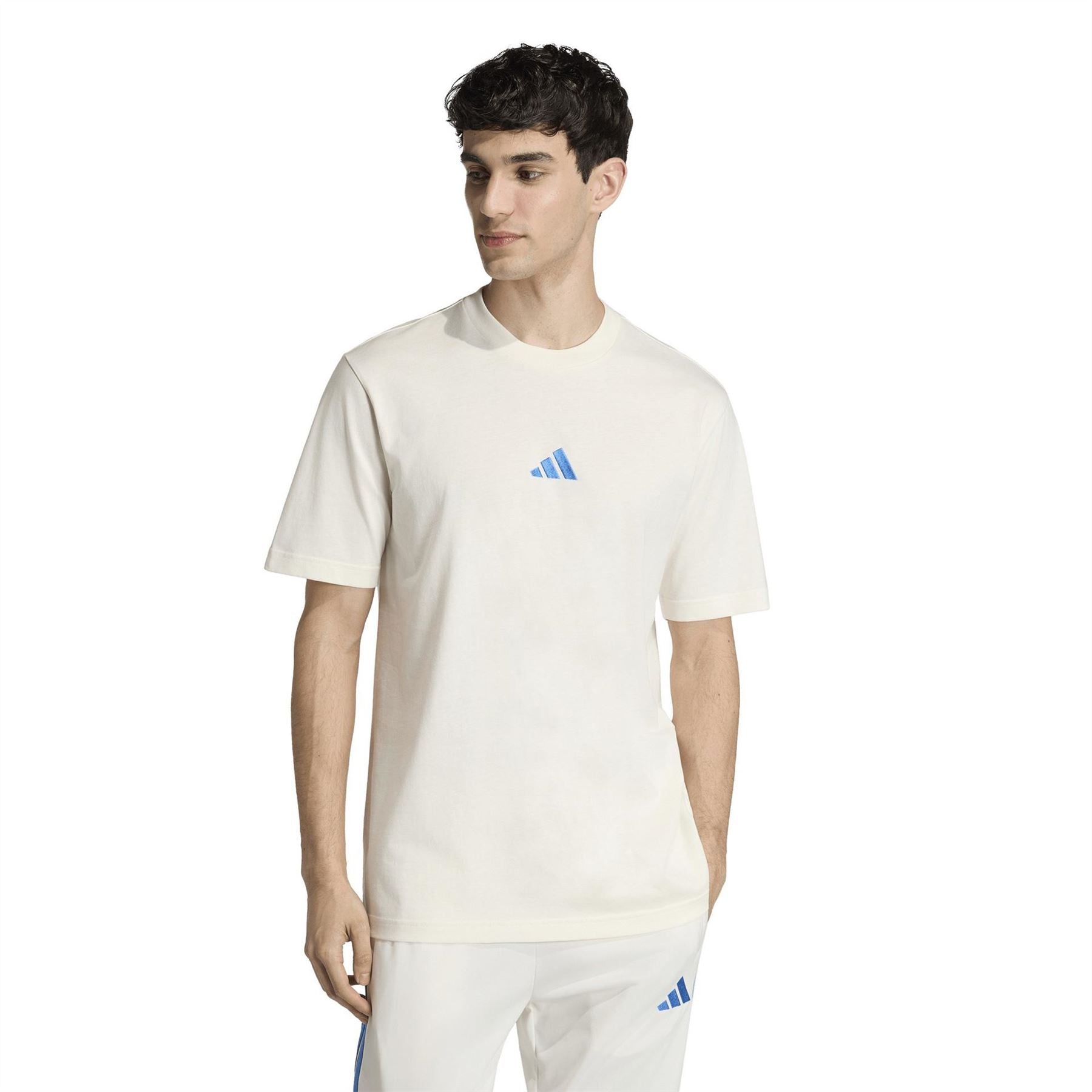 adidas Mens Essentials Single Jersey Linear Embroidered Logo T-Shirt