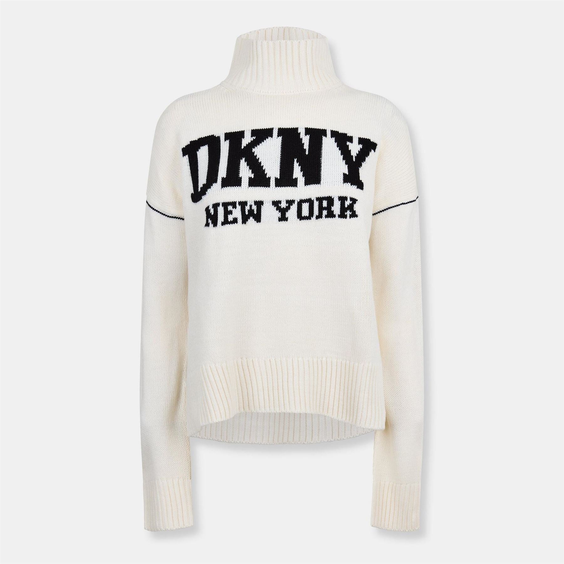 DKNY Logo Knitted Turtle Neck Jumper