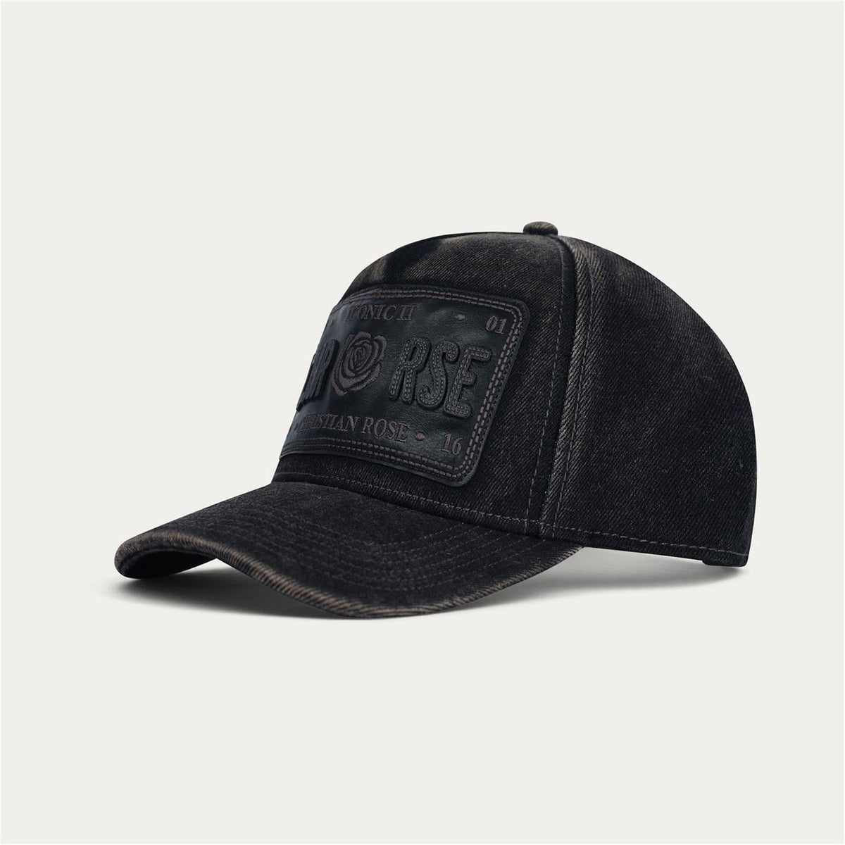 Christian Rose Iconic Ii Leather Baseball Cap