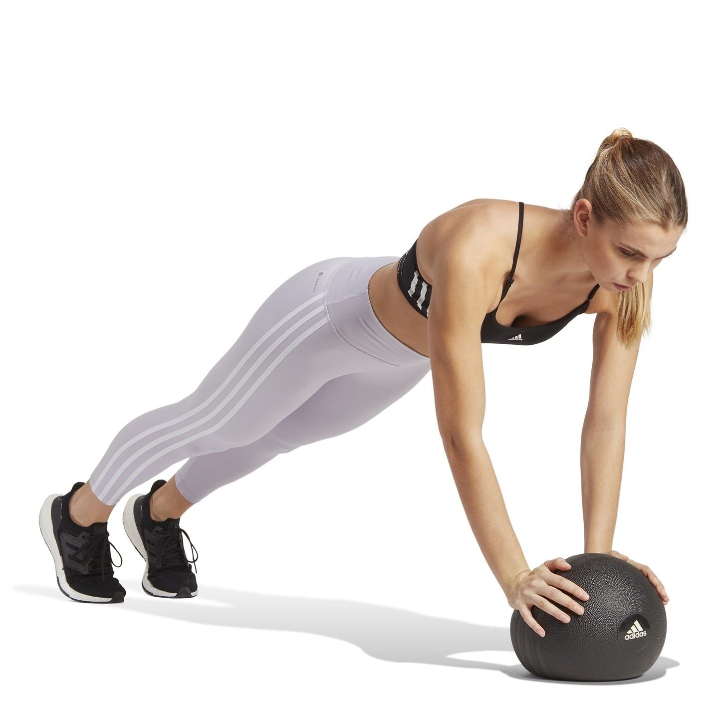 adidas Train Essentials Striped High Waisted Jersey Leggings