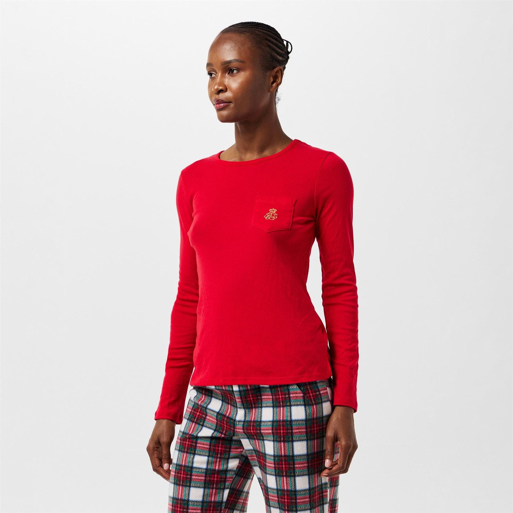 Lauren by Ralph Lauren Fleece Crew Neck Long Sleeve Pyjama Set