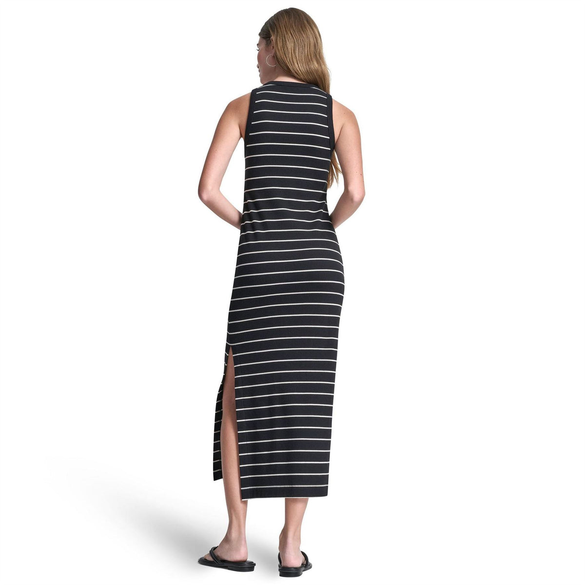 DKNY Jeans Striped Rib Tank Maxi Dress