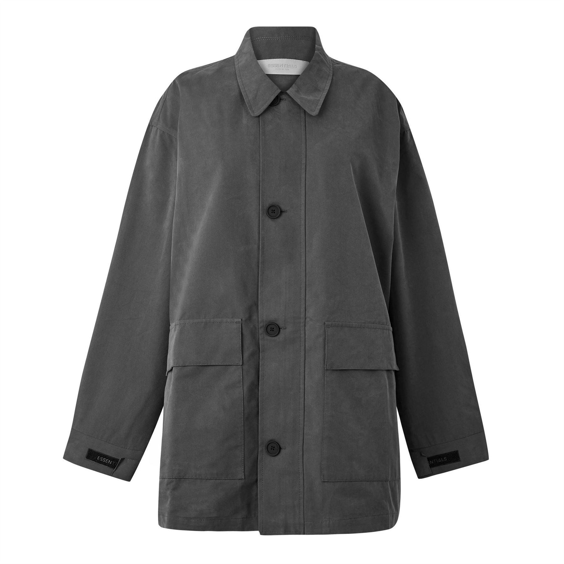 Fear Of God Essentials Solid Patterned Coach Jacket with Button Placket