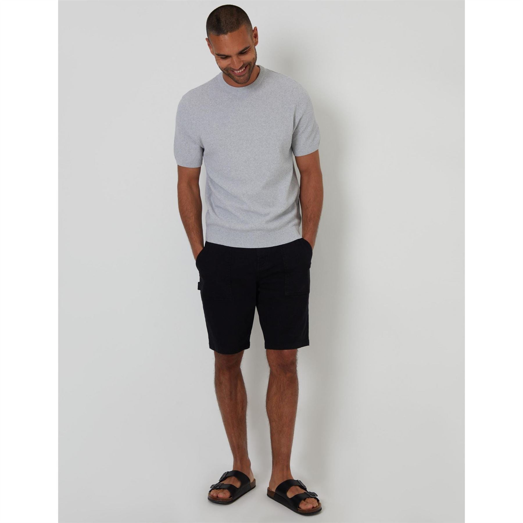 Threadbare Crew Neck Ribbed Collar Short Sleeve T-Shirt