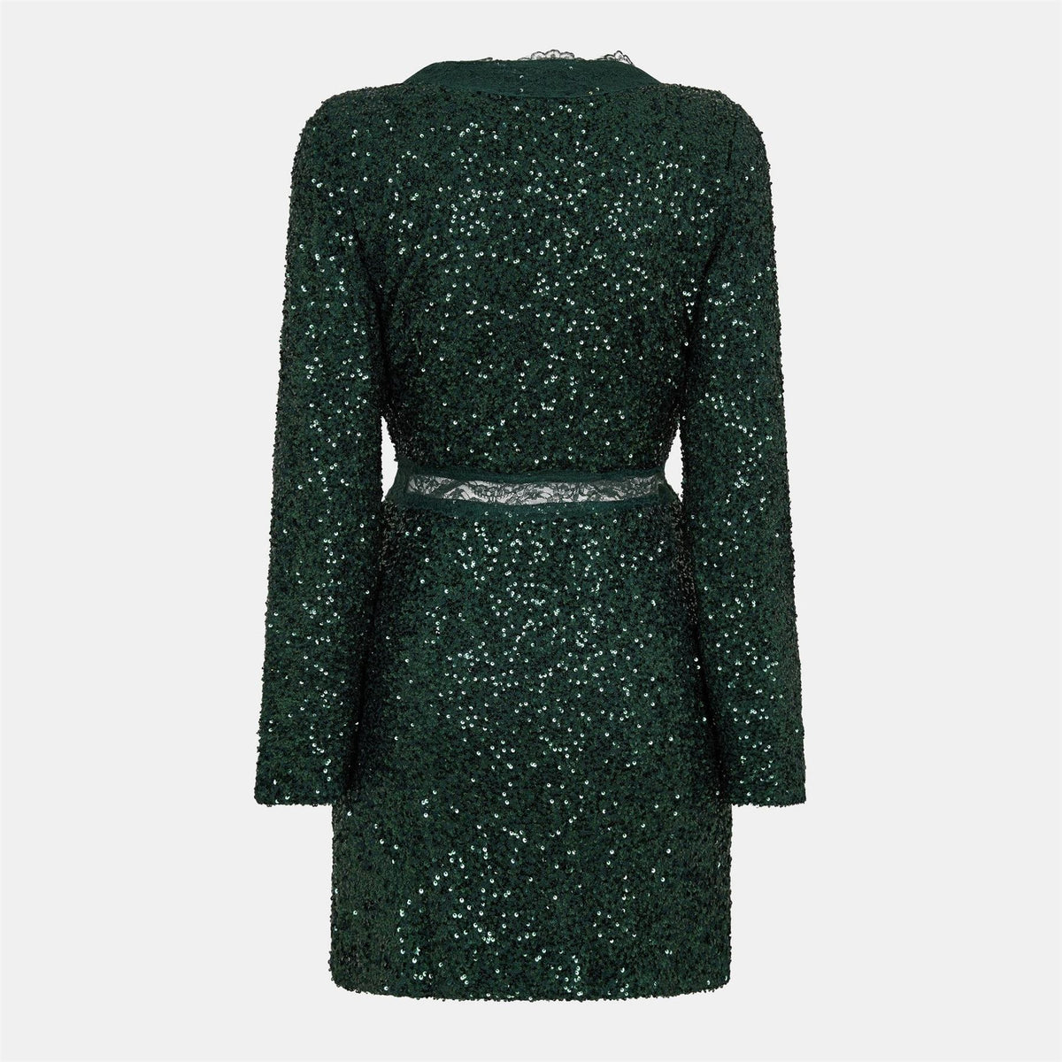 Never Fully Dressed Sequins V-Neck Long Sleeve Mini Dress