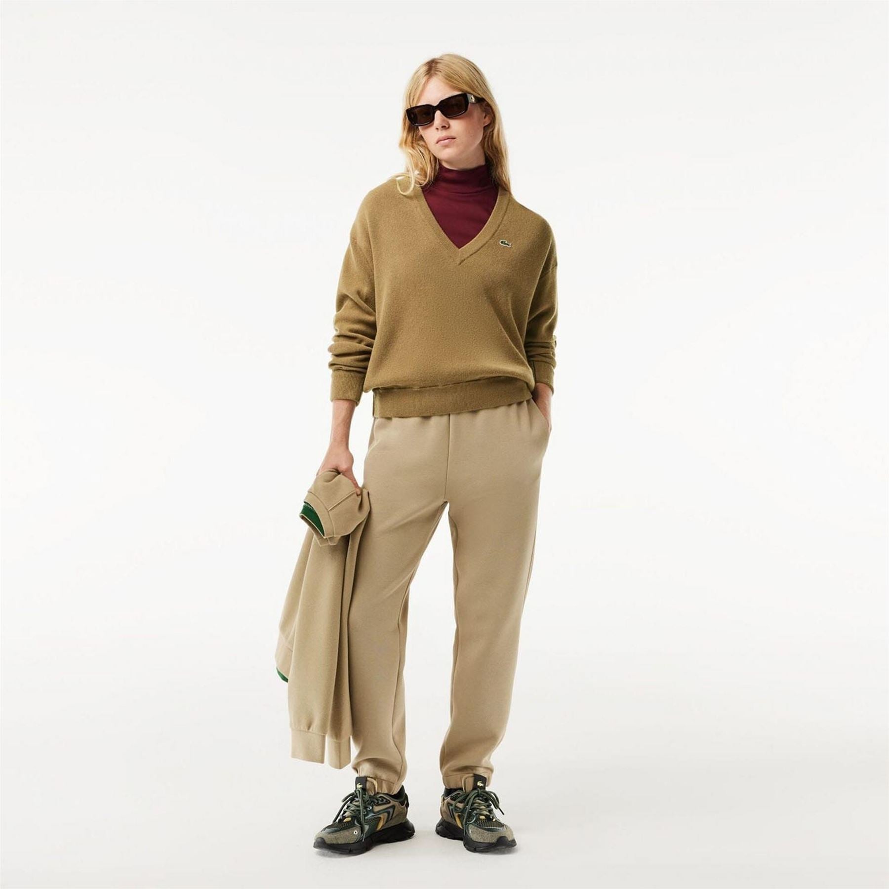 Lacoste Fit Carded Wool Moss Stitch Sweater