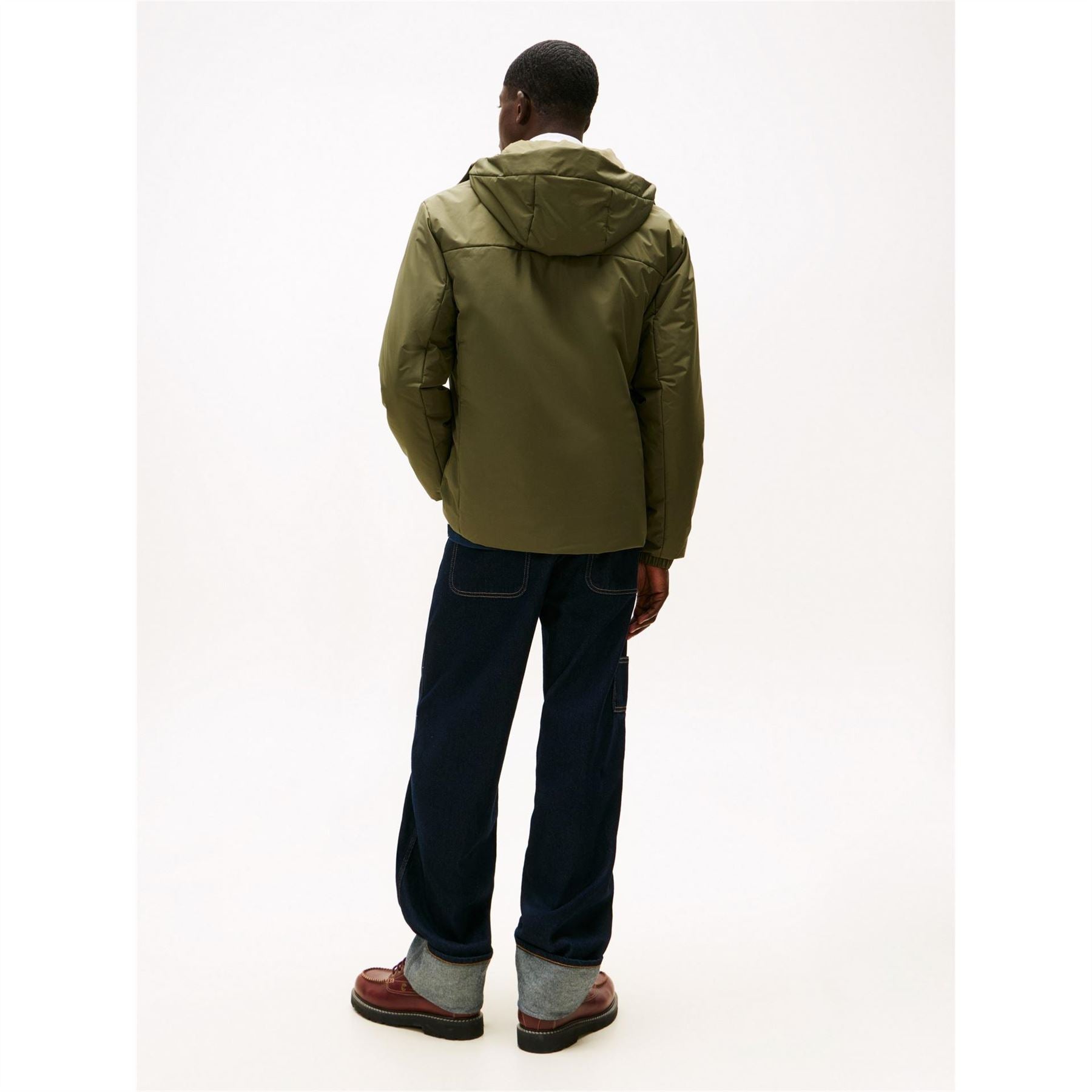 Tommy Jeans Solid Patterned Hooded Zipped Pocket Windbreaker