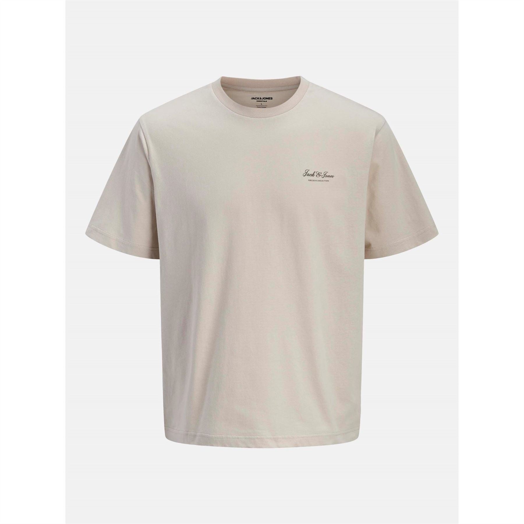 Jack and Jones Archive Printed Logo Text Graphic Crew Neck T-Shirt