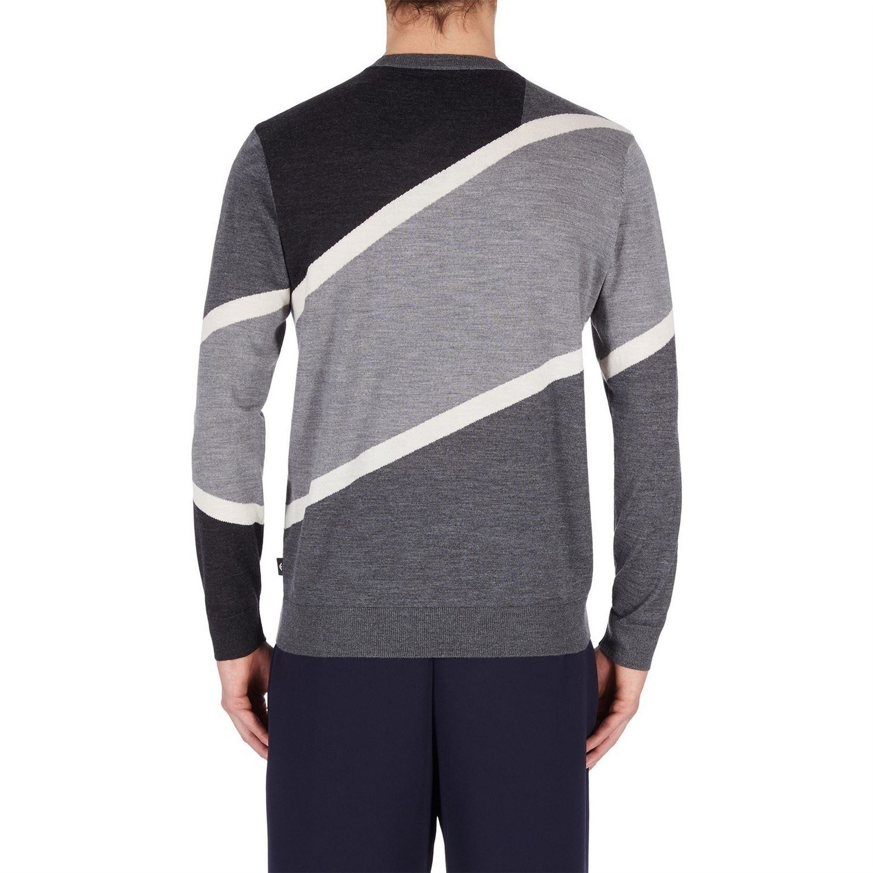 Emporio Armani Frill Strap Crew Neck Regular Fit Sweater