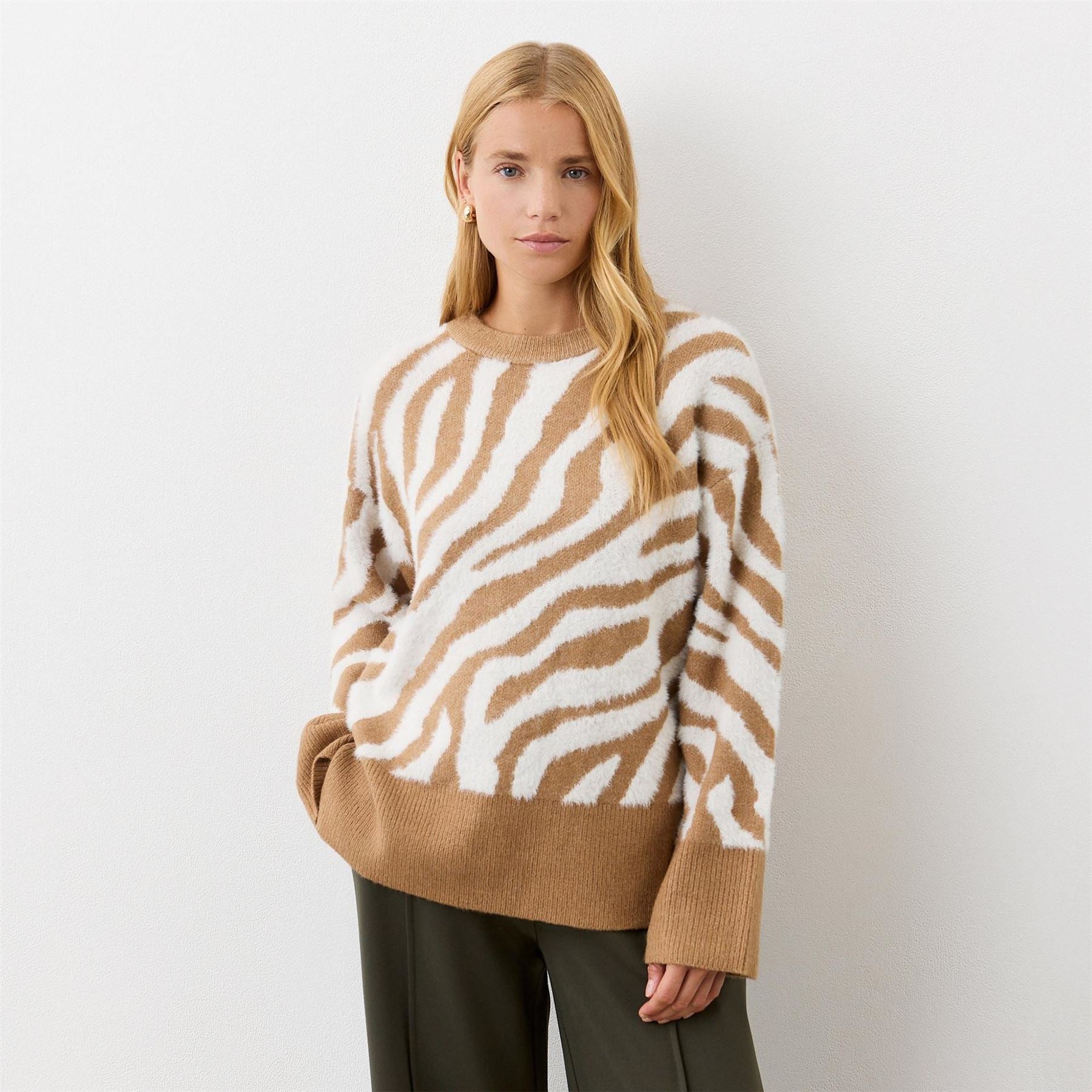 Finery Tulle Crew Neck Relaxed Fit Sweater