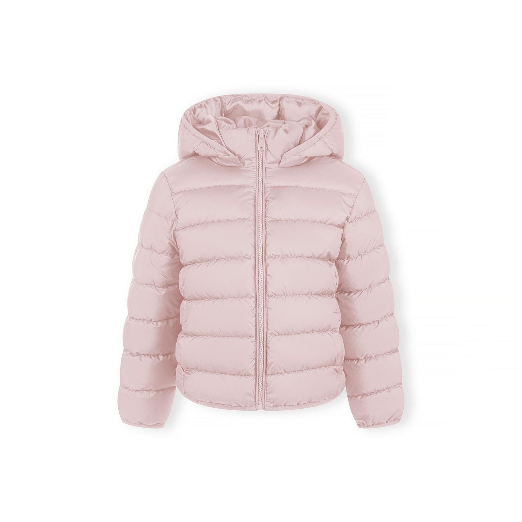 Minoti Girls Quilted Jacket With Zip Removable Hood Pink