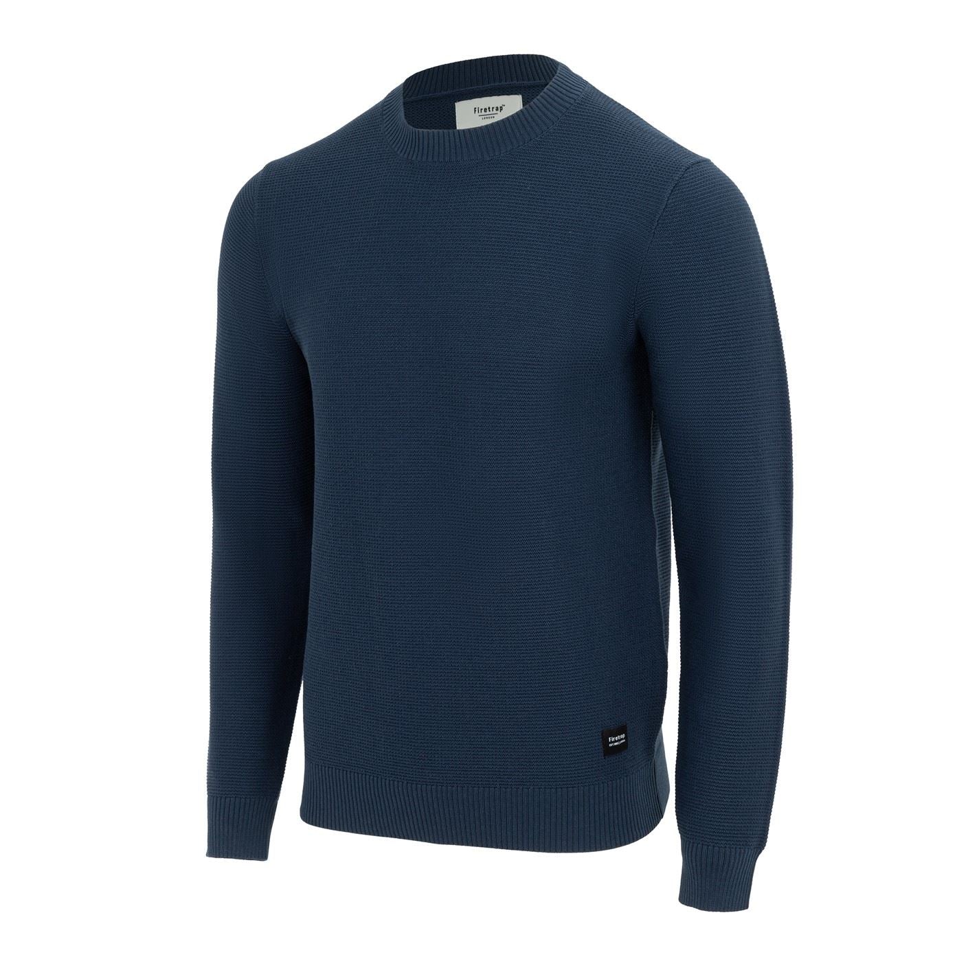 Firetrap Mens Crew Neck Jumper Knitted Pullover