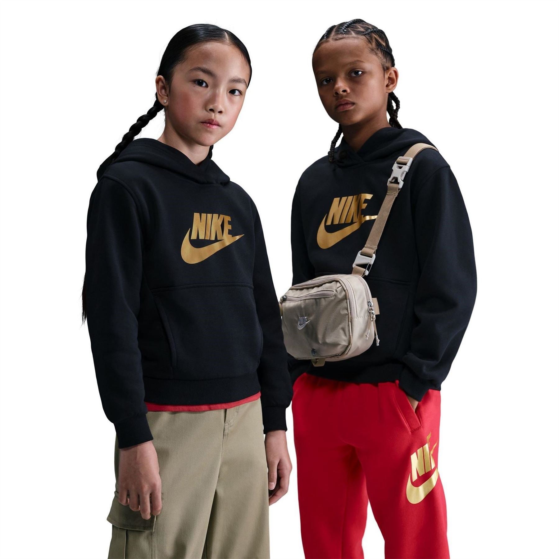 Nike Text Graphic Hooded Neck Long Sleeve Sweatshirt