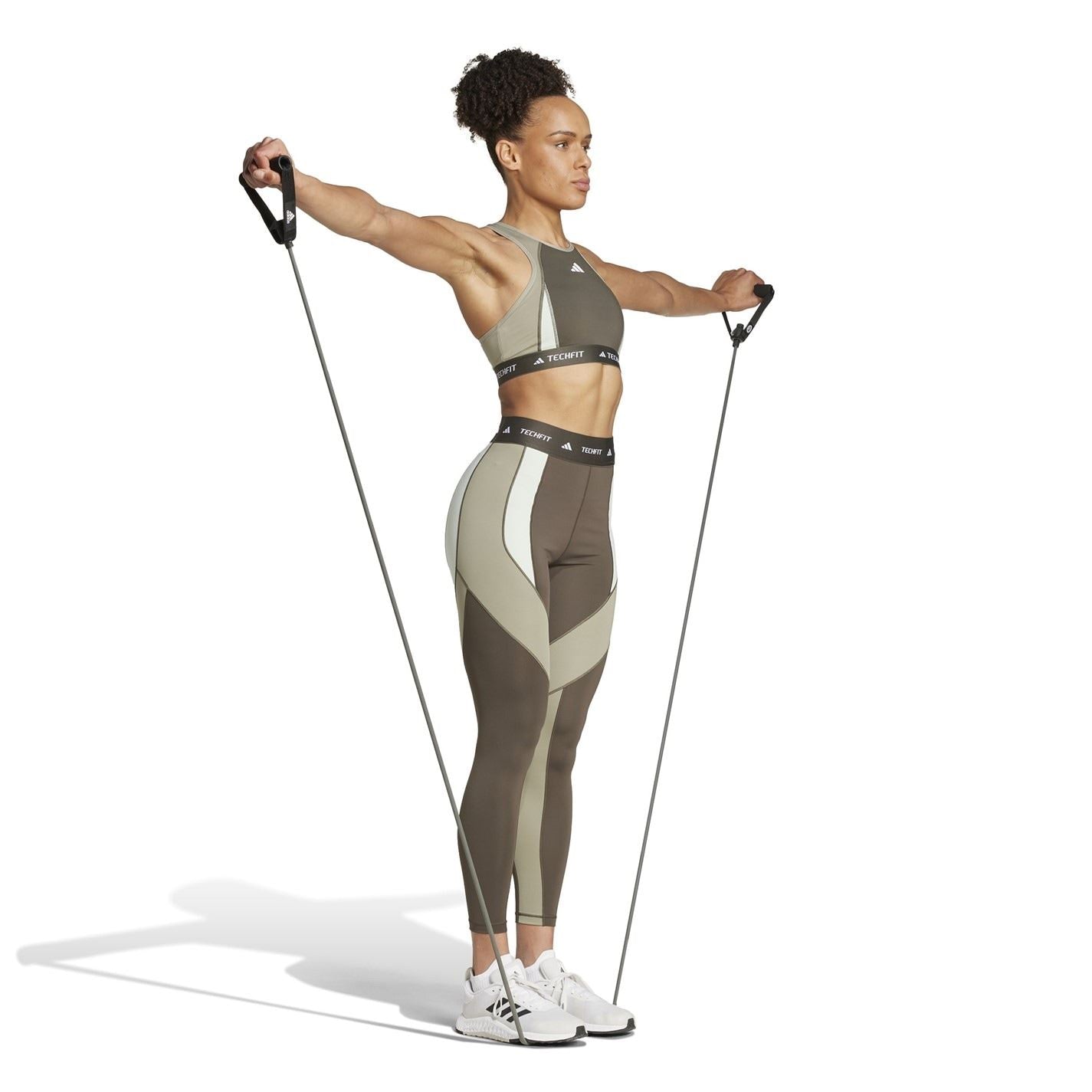 adidas Womens Techfit 7 8 Colourblock Leggings