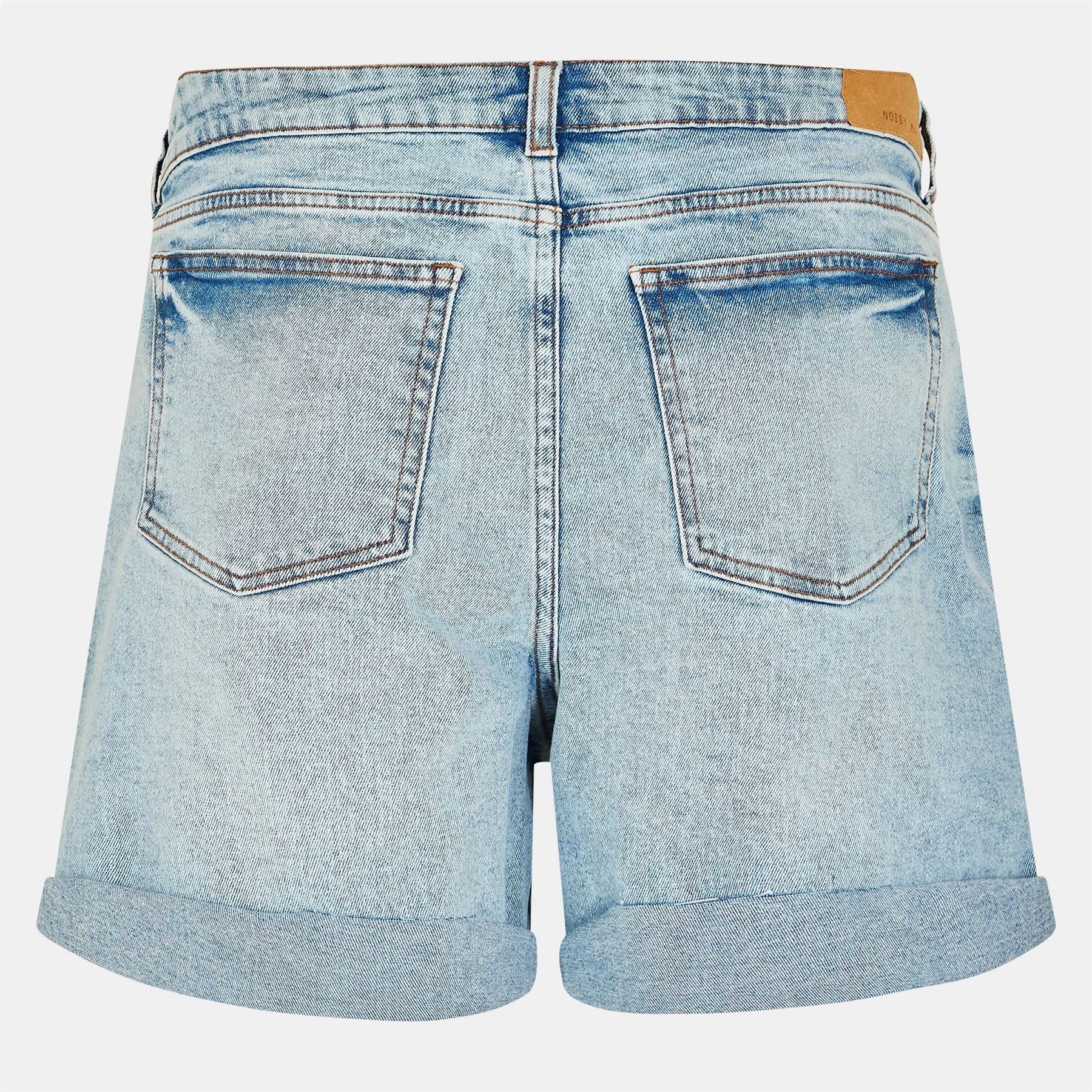 Noisy May Denim Bermuda Shorts with Clean Hem