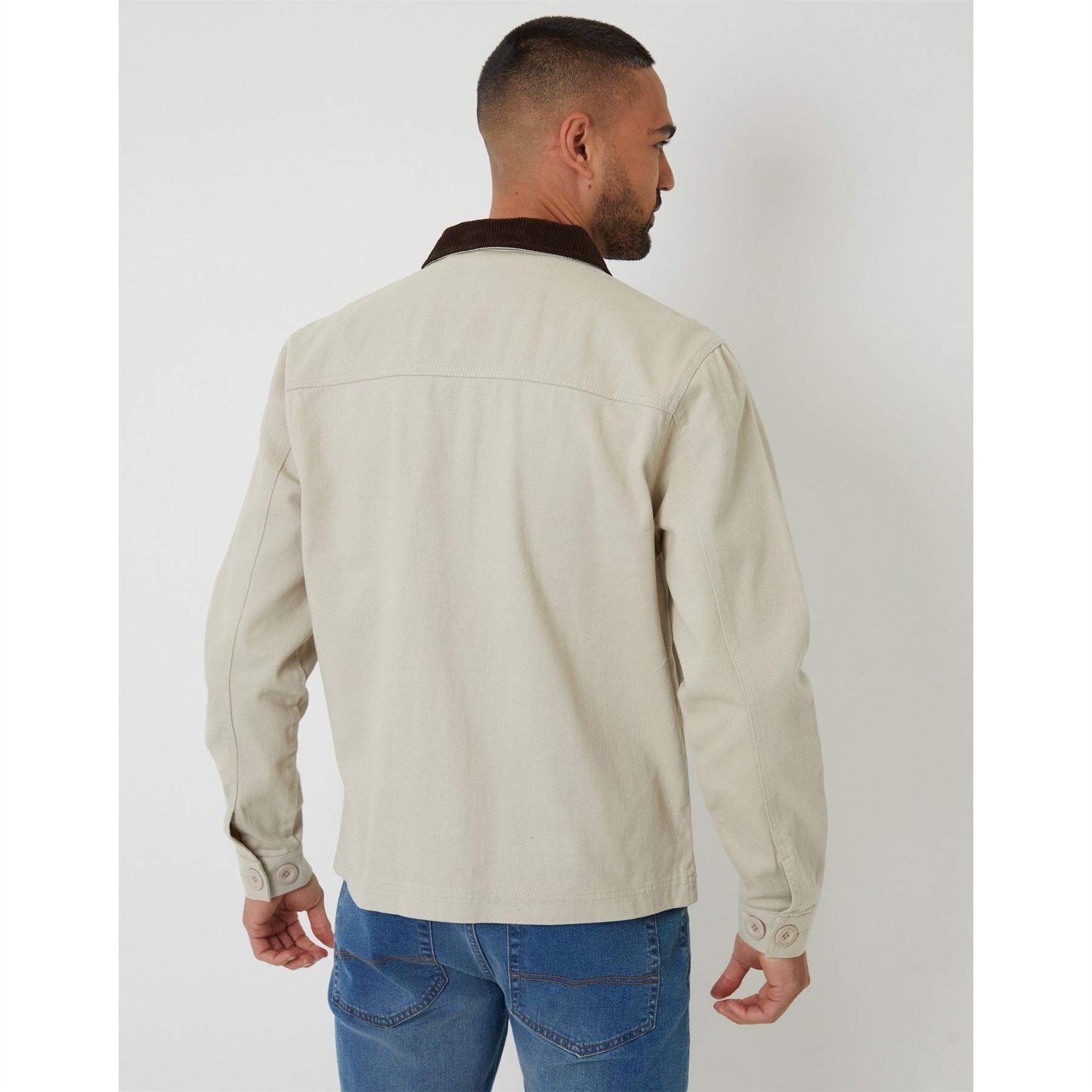 Threadbare Solid Patterned Parka Jacket with Chest Pocket