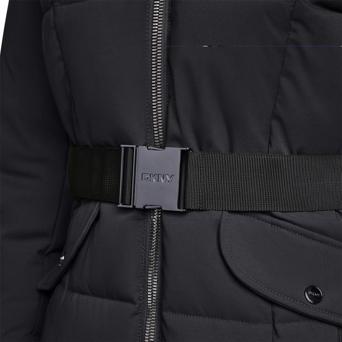 DKNY Outerwear Insulated Quilted Long Puffer Jacket
