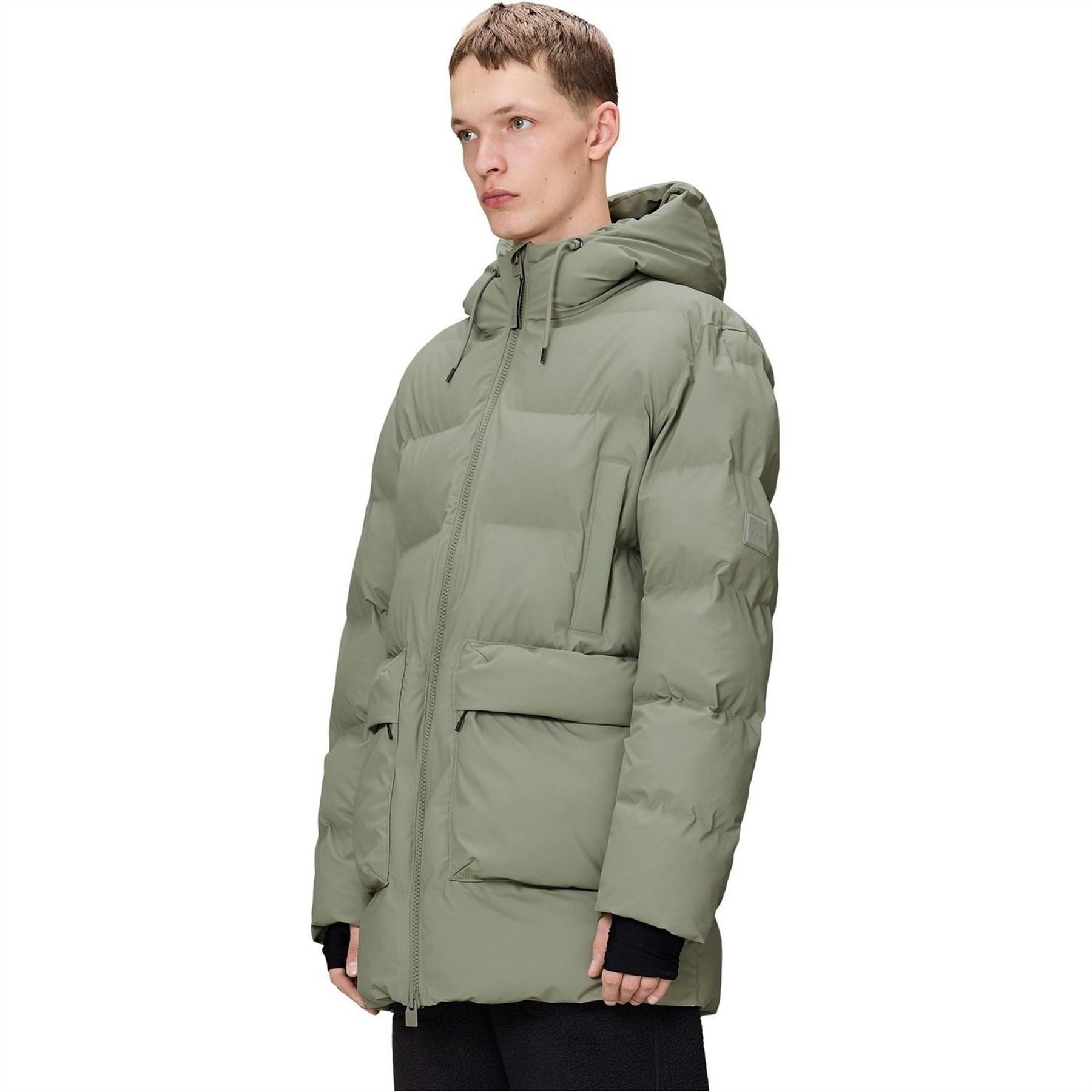Rains Long Puffer Cargo Jacket