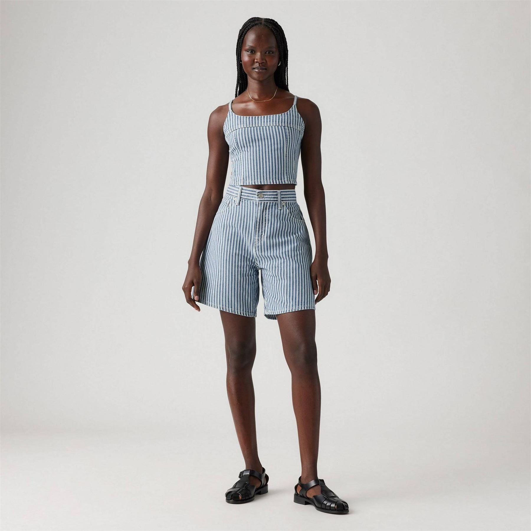 Levis High Baggy Fit Denim Bermuda Shorts