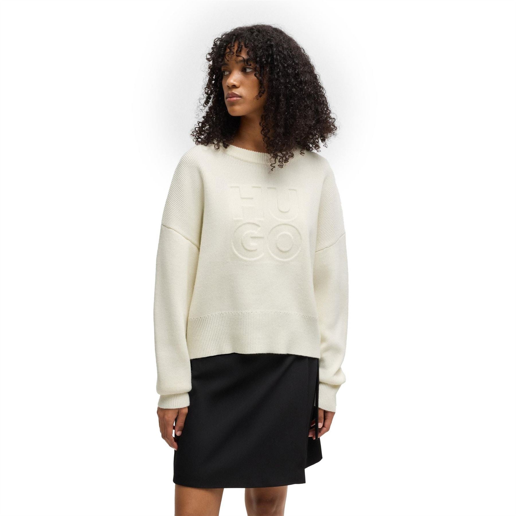 Hugo Sisminye Relaxed Fit Drop Shoulder Long Sleeve Sweater