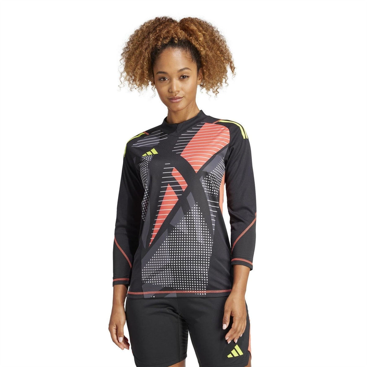 adidas Mock Neck Three Quarter Sleeve Jersey T-Shirt