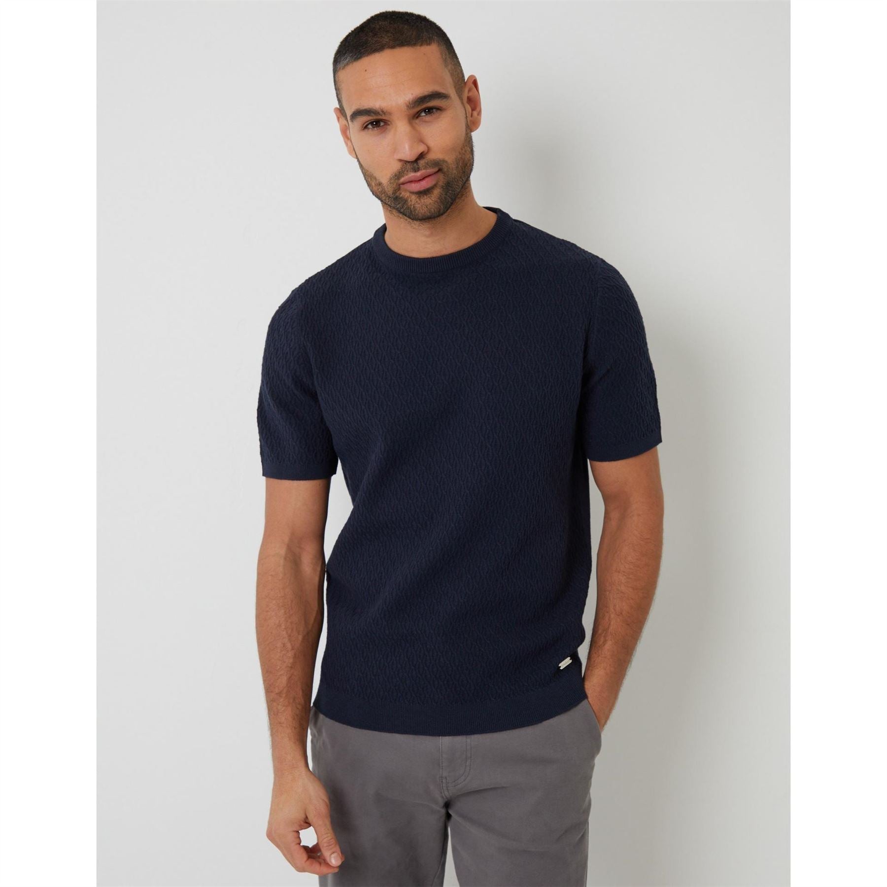 Threadbare Crew Neck Ribbed Collar Short Sleeve T-Shirt