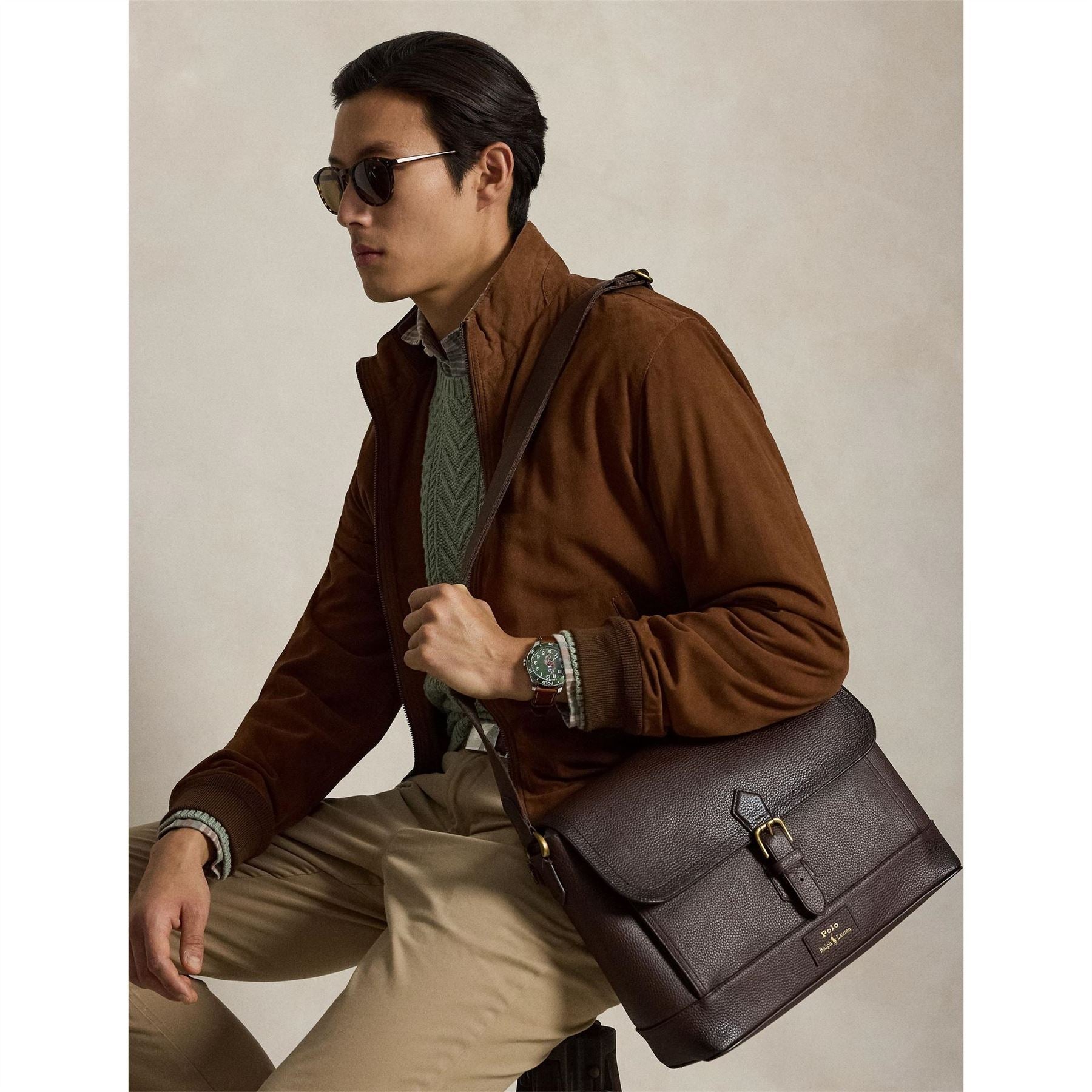 Polo Ralph Lauren Lthr L Messenger 64