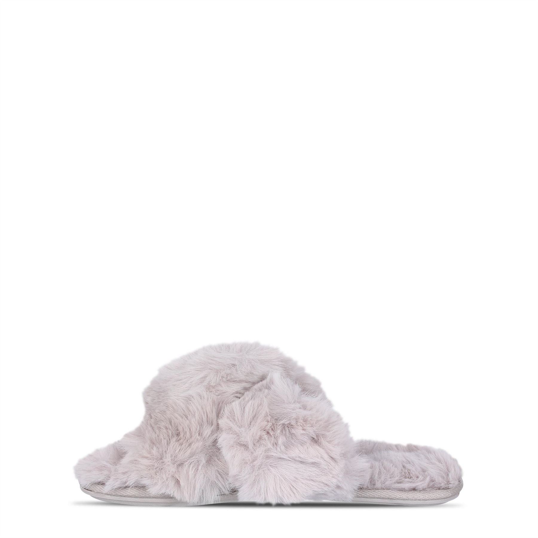 Jack Wills Fluffy Cross Strap Slippers