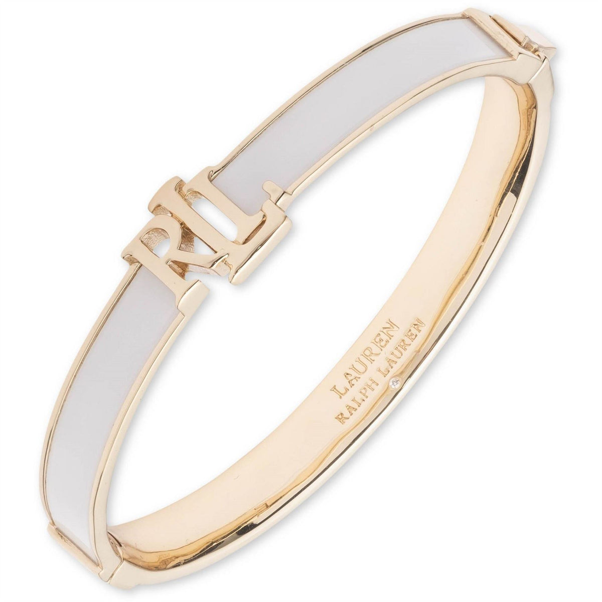 Lauren by Ralph Lauren Ralph Lauren White  And  Gold Logo Bangle