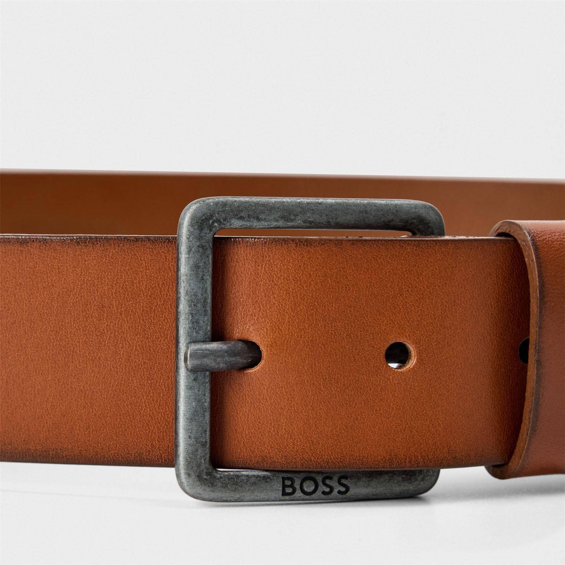 Boss Leather Belt with Metal Buckle