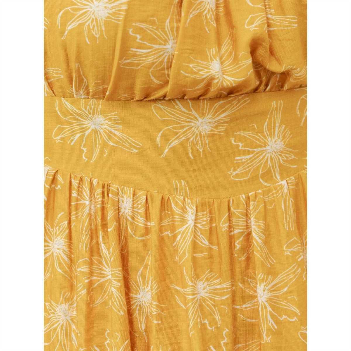 Lovedrobe Yellow Floral Elasticated Square Neck Mini Dress