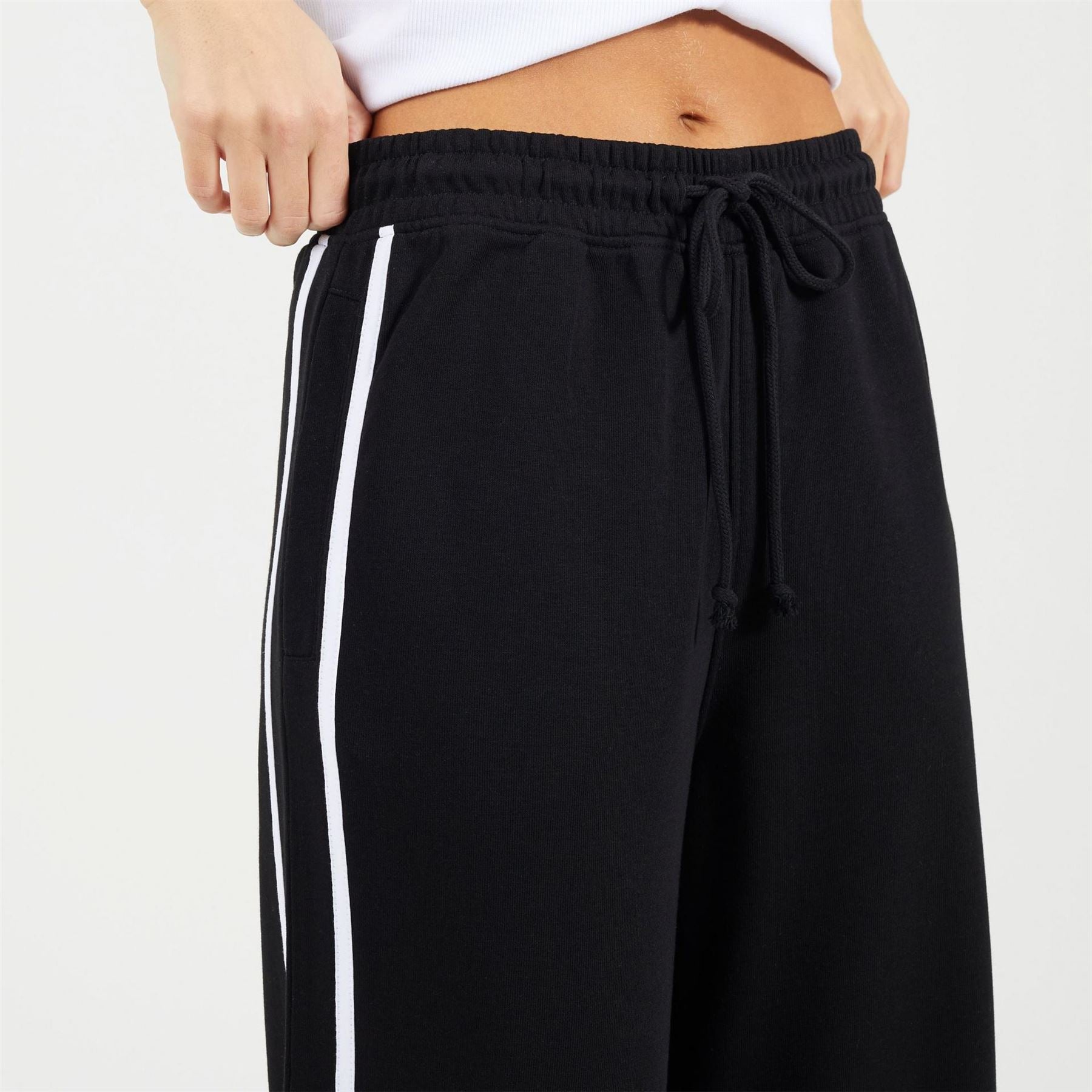 Brave Soul Womens Wide Leg Jogger With Side Stripe Detail