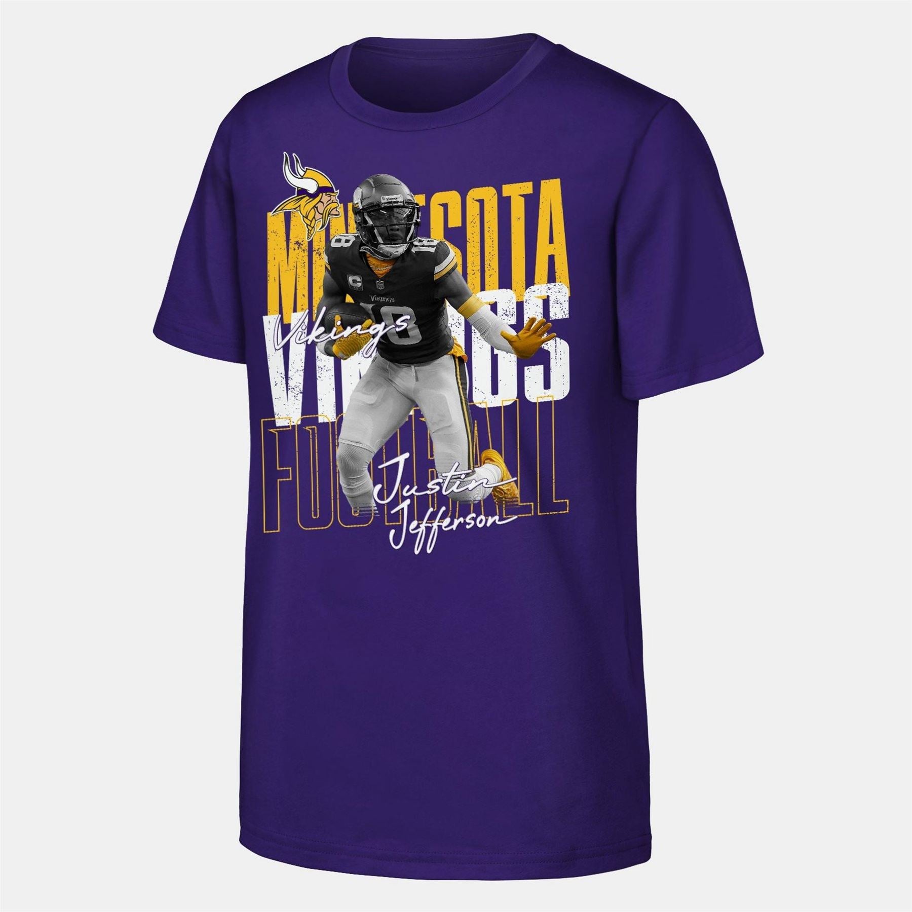 NFL Player Card Minnesota Vikings Short Sleeve Crew Neck T-Shirt
