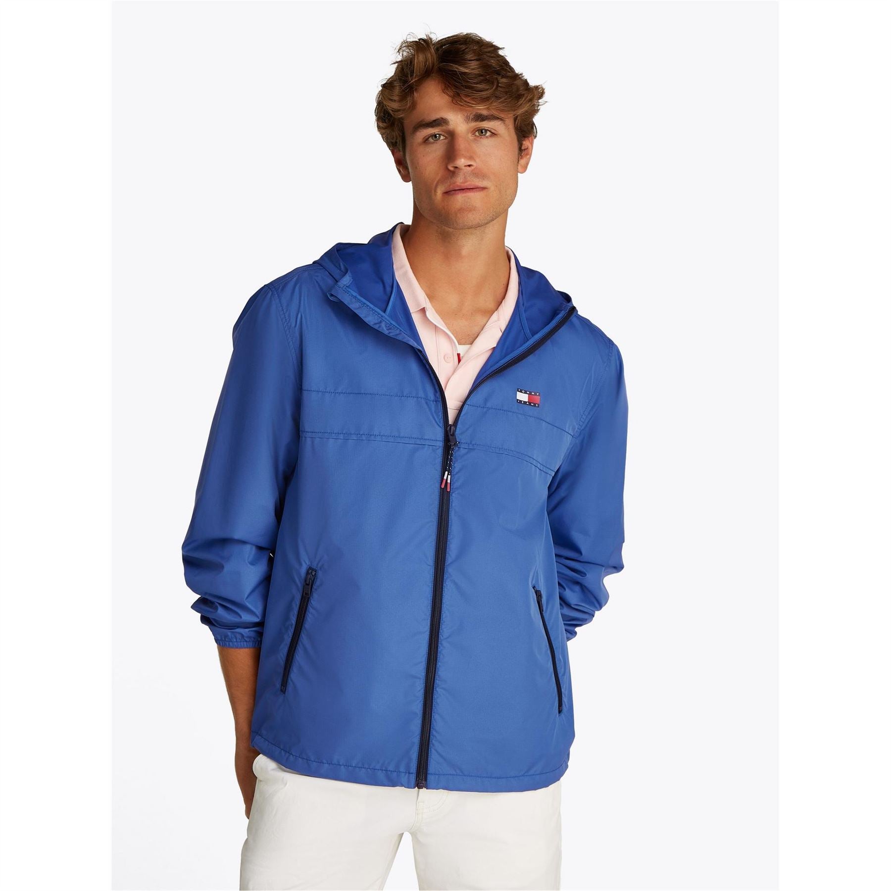 Tommy Jeans Hooded Relaxed Fit Windbreaker with Zipped Pocket