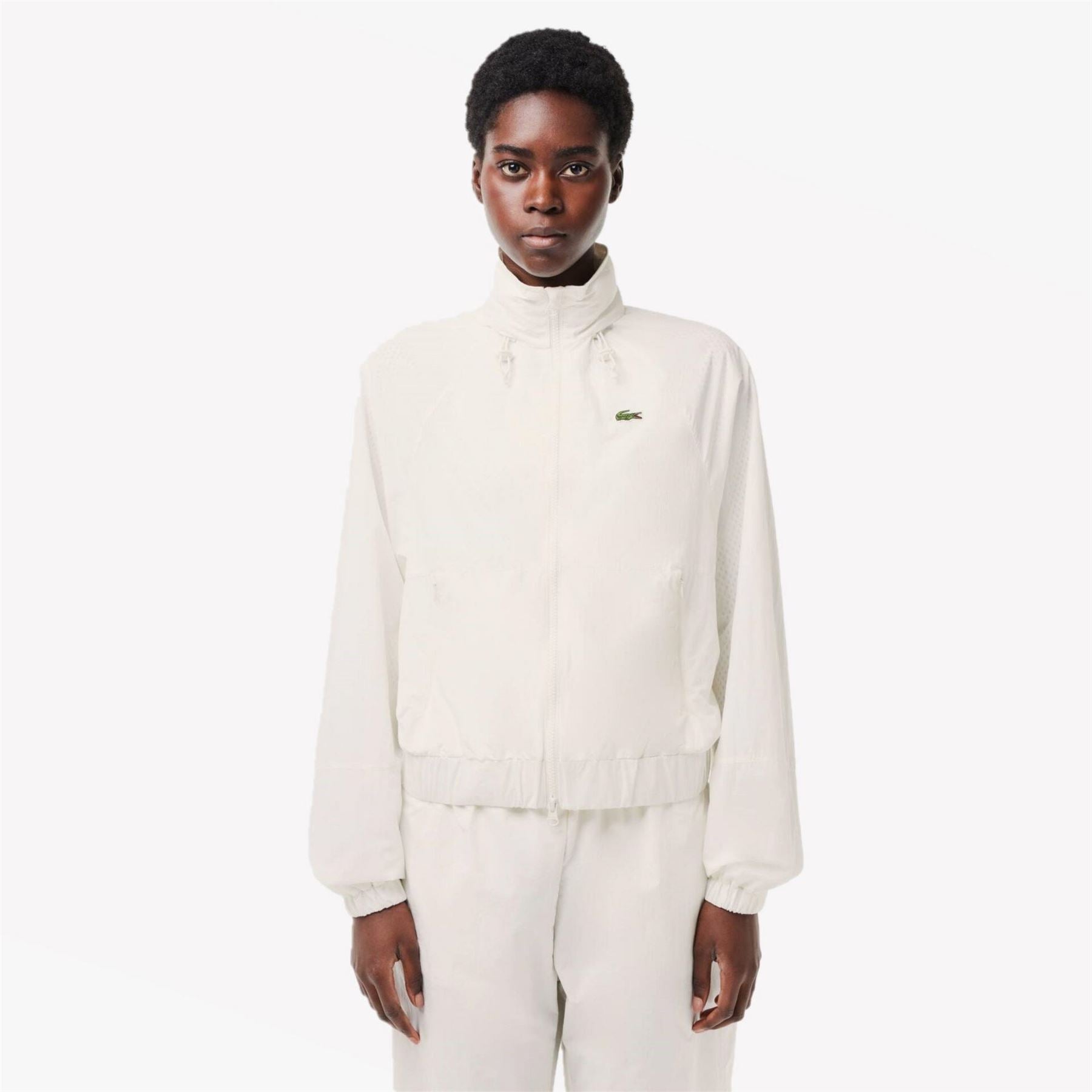 Lacoste Hooded Relaxed Fit Rain Jacket with Logo
