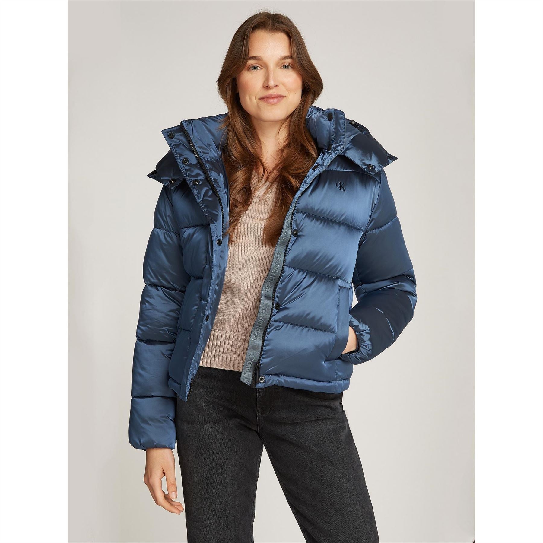 Calvin Klein Jeans  Shiny Quilted Short Puffer Jacket