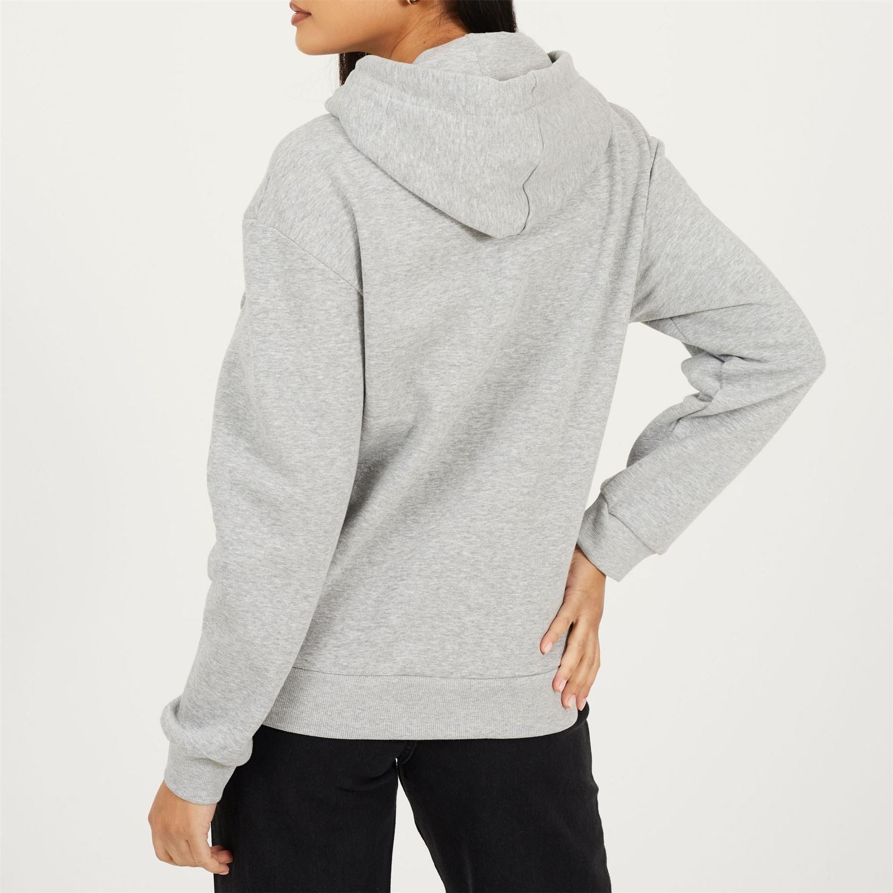 Brave Soul Solid Patterned Hooded Ribbed Cuff Sweat Jacket with Kangaroo Pocket