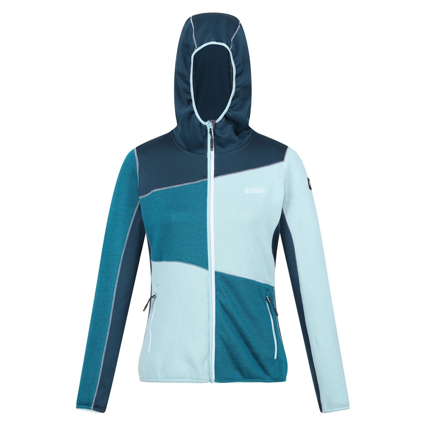 Regatta Walbury Color Block Hooded Ribbed Cuff Fleece Jacket