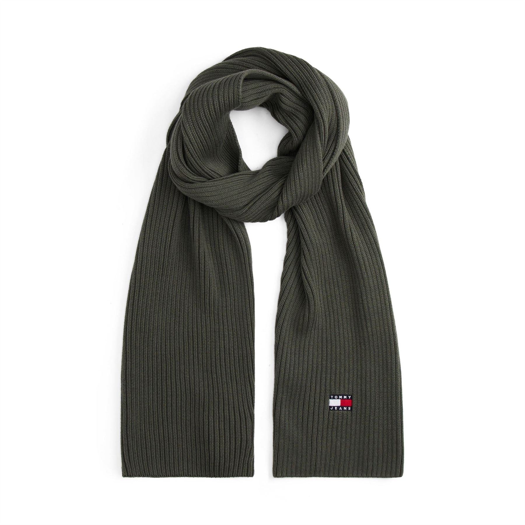 Tommy Jeans Ribbed Knit Scarf with Logo