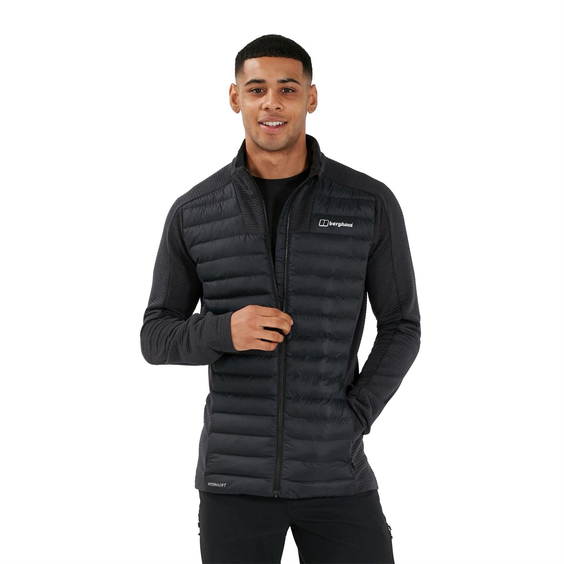 Berghaus Hottar Hybrid Windproof DWR Funnel Neck Short Puffer Jacket