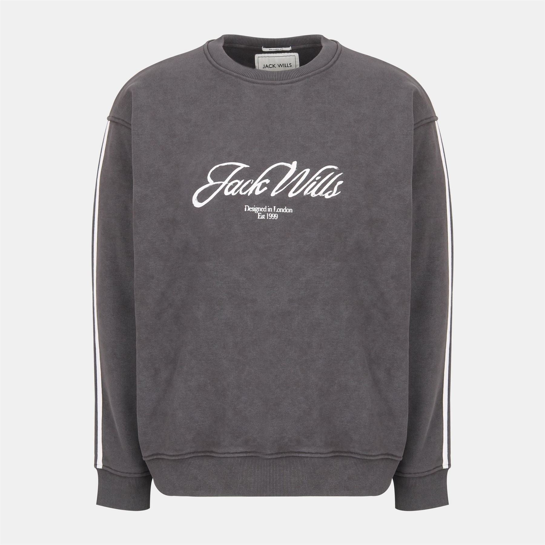 Jack Wills Watercolour Cotton Long Sleeve Oversized Fit Crew Sweatshirt